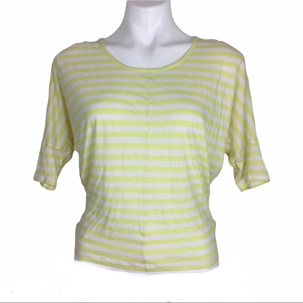 Express Yellow White Striped Blouse Top